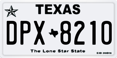 TX license plate DPX8210