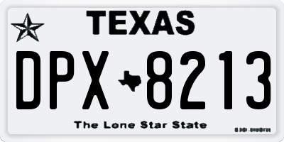 TX license plate DPX8213