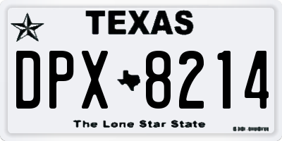 TX license plate DPX8214