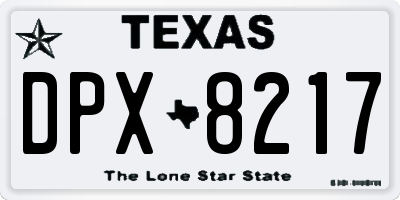 TX license plate DPX8217