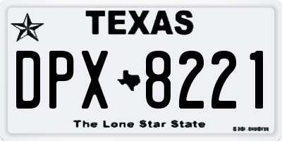 TX license plate DPX8221