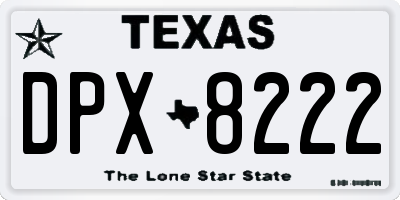 TX license plate DPX8222