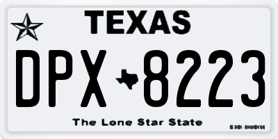 TX license plate DPX8223