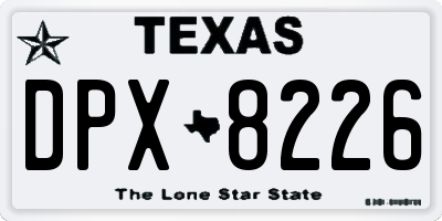 TX license plate DPX8226