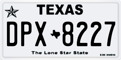 TX license plate DPX8227