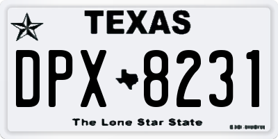 TX license plate DPX8231