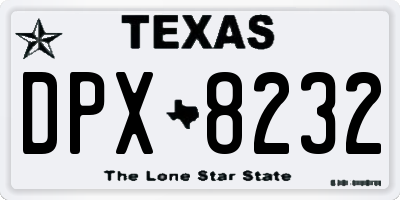 TX license plate DPX8232