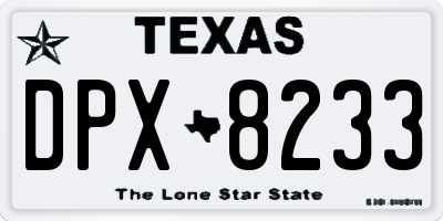 TX license plate DPX8233