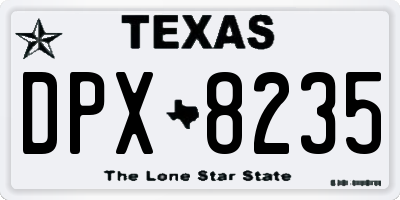 TX license plate DPX8235