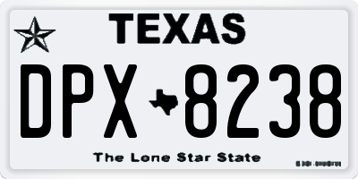 TX license plate DPX8238