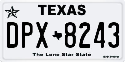 TX license plate DPX8243