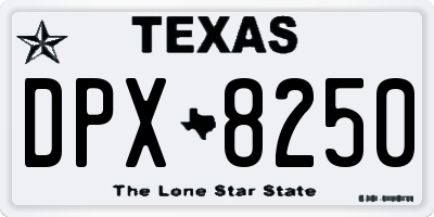 TX license plate DPX8250