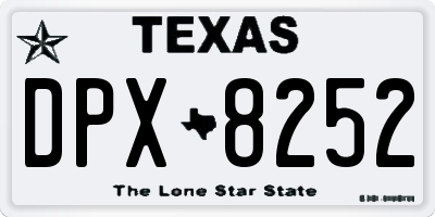 TX license plate DPX8252