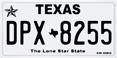 TX license plate DPX8255