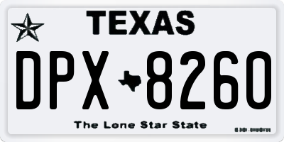 TX license plate DPX8260