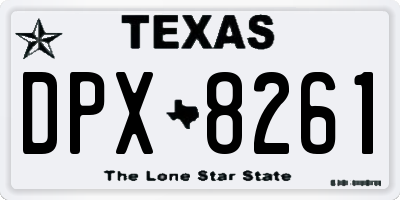 TX license plate DPX8261