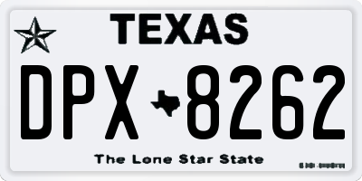 TX license plate DPX8262