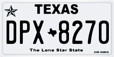 TX license plate DPX8270