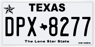 TX license plate DPX8277