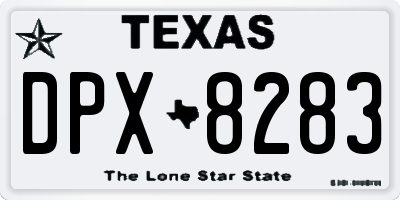 TX license plate DPX8283