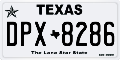 TX license plate DPX8286