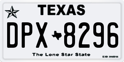 TX license plate DPX8296