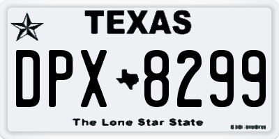 TX license plate DPX8299