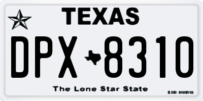 TX license plate DPX8310