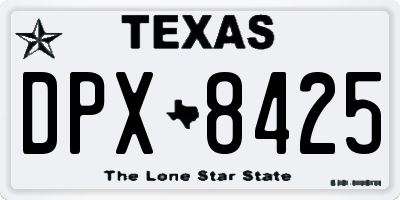 TX license plate DPX8425