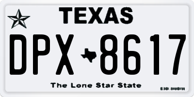 TX license plate DPX8617