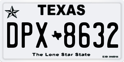 TX license plate DPX8632