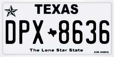 TX license plate DPX8636