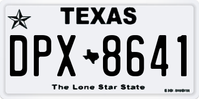 TX license plate DPX8641