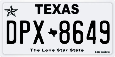 TX license plate DPX8649