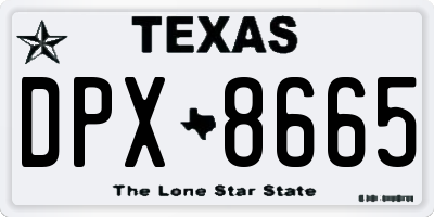 TX license plate DPX8665