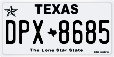 TX license plate DPX8685