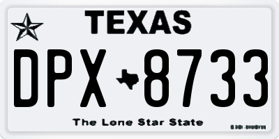 TX license plate DPX8733