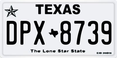 TX license plate DPX8739