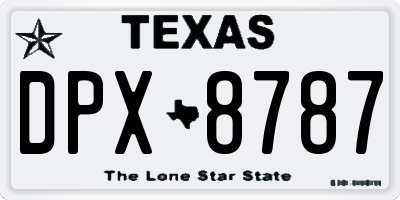 TX license plate DPX8787