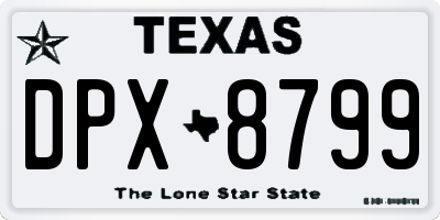 TX license plate DPX8799