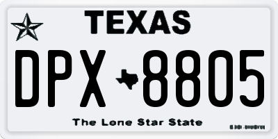 TX license plate DPX8805