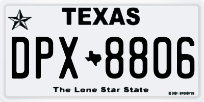 TX license plate DPX8806