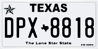 TX license plate DPX8818