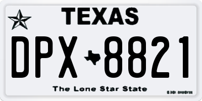 TX license plate DPX8821