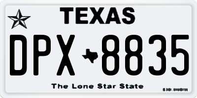 TX license plate DPX8835