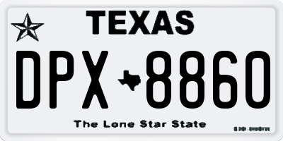 TX license plate DPX8860