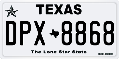 TX license plate DPX8868