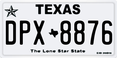 TX license plate DPX8876