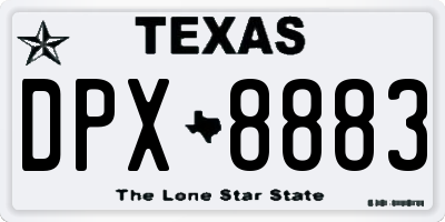 TX license plate DPX8883