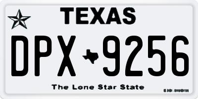 TX license plate DPX9256